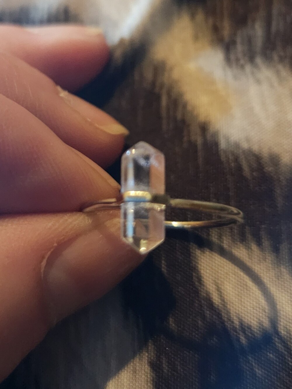 Dainty Clear Quartz Tower & Sterling Ring